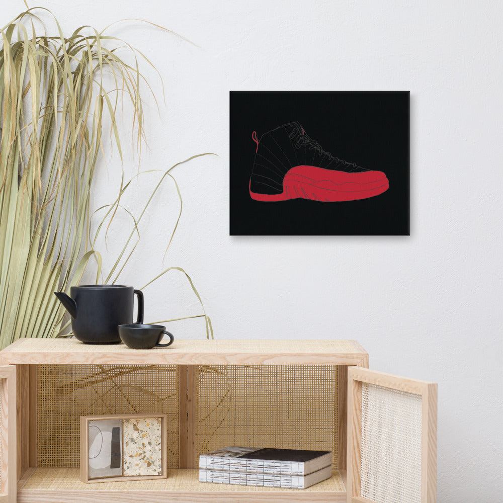 AIR JORDAN 12 FLU GAME SNEAKER ART CANVAS PRINT