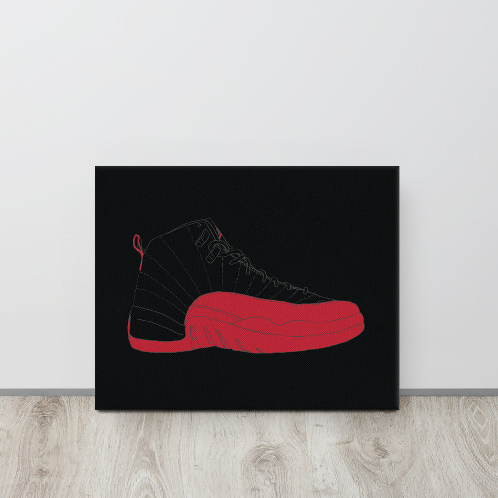 AIR JORDAN 12 FLU GAME SNEAKER ART CANVAS PRINT