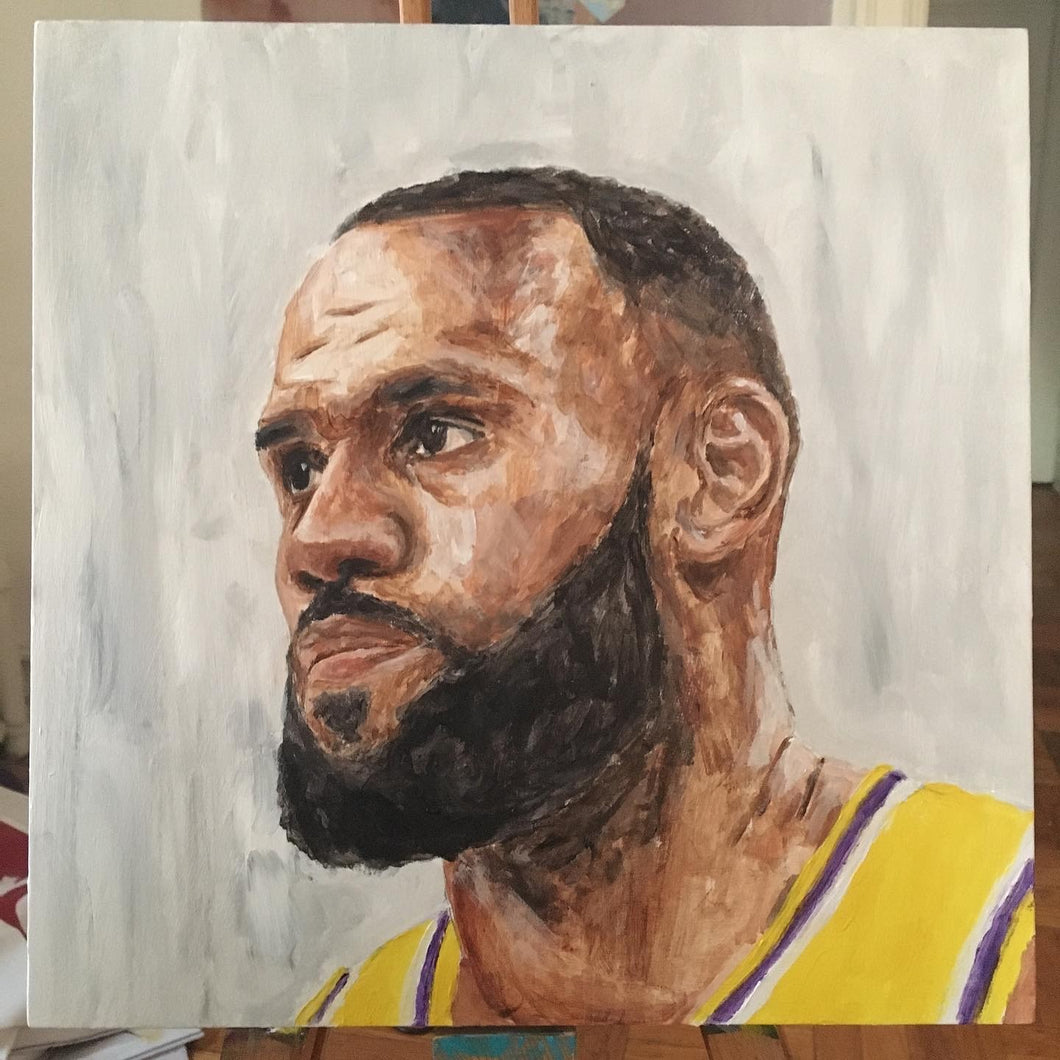 ORIGINAL PAINTING LEBRON JAMES PORTRAIT