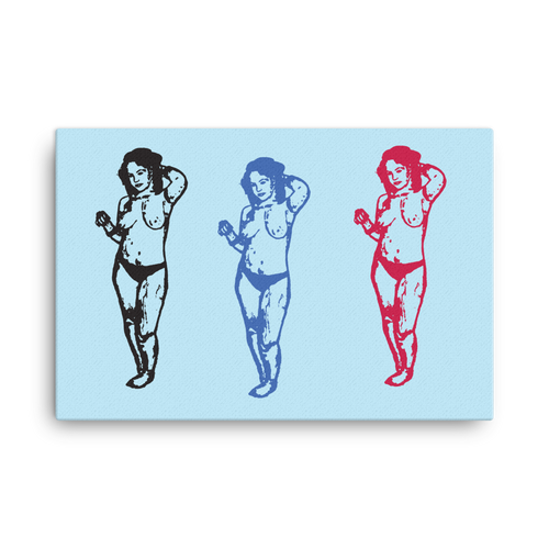 Triple Nude Painting Canvas Print