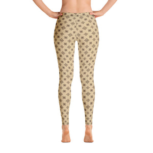Cool S Pattern All Over Print Leggings - Style 2 Tan