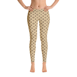 Cool S Pattern All Over Print Leggings - Style 2 Tan