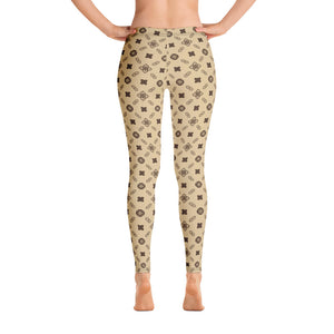 Cool S Pattern All Over Print Leggings - Style 5 Tan