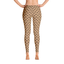 Weed Leaf All Over Print Leggings - Tan