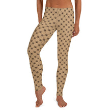 Weed Leaf All Over Print Leggings - Tan