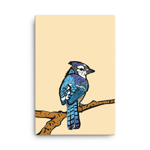 Blue Jay Illustration Canvas Print
