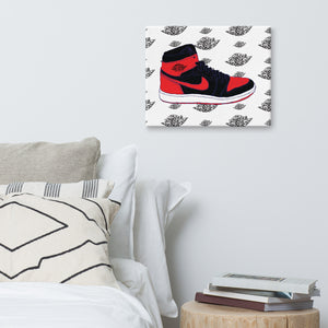 AIR JORDAN 1 BRED SNEAKER ART CANVAS PRINT