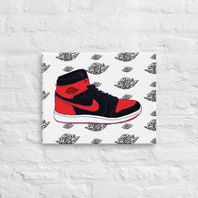 AIR JORDAN 1 BRED SNEAKER ART CANVAS PRINT