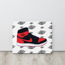 AIR JORDAN 1 BRED SNEAKER ART CANVAS PRINT