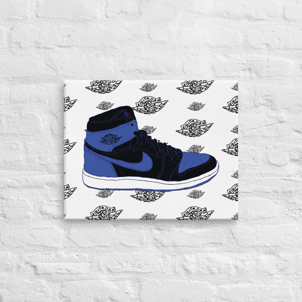 AIR JORDAN 1 ROYAL SNEAKER ART CANVAS PRINT