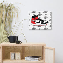 AIR JORDAN 1 BLACK TOE SNEAKER ART CANVAS PRINT