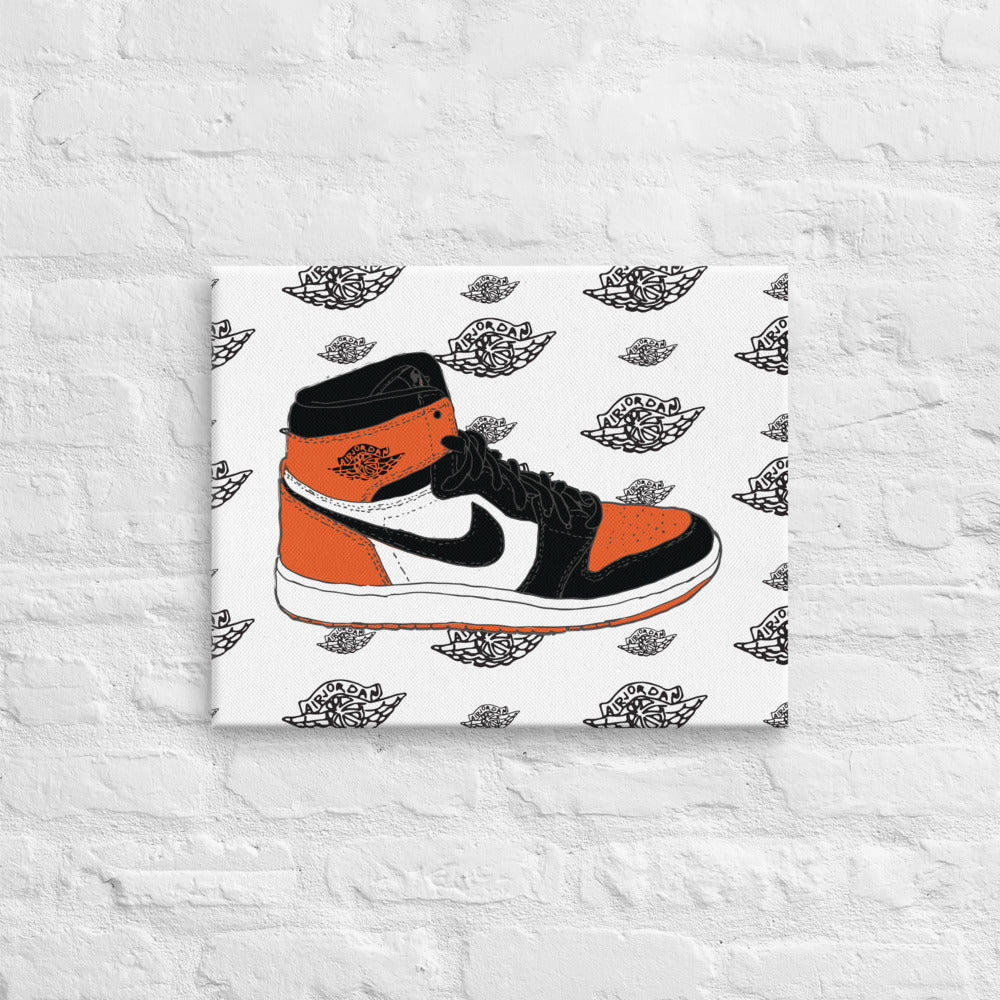 AIR JORDAN 1 SHATTERED BACKBOARD SNEAKER ART CANVAS PRINT