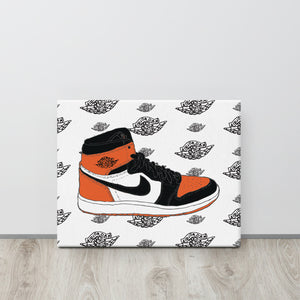 AIR JORDAN 1 SHATTERED BACKBOARD SNEAKER ART CANVAS PRINT