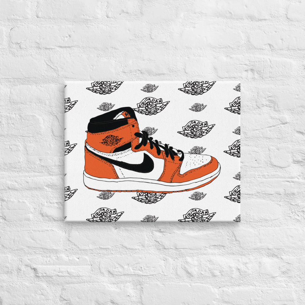 AIR JORDAN 1 SHATTERED BACKBOARD 2.0 SNEAKER ART CANVAS PRINT