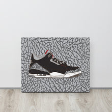 AIR JORDAN 3 BLACK CEMENT SNEAKER ART CANVAS PRINT