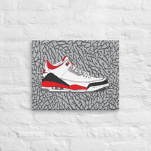 AIR JORDAN 3 FIRE RED SNEAKER ART CANVAS PRINT