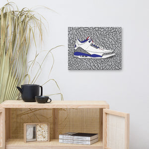 AIR JORDAN 3 TRUE BLUE SNEAKER ART CANVAS PRINT