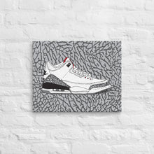 AIR JORDAN 3 WHITE CEMENT SNEAKER ART CANVAS PRINT