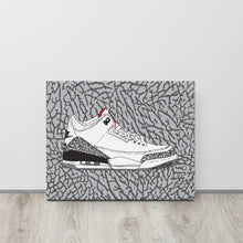 AIR JORDAN 3 WHITE CEMENT SNEAKER ART CANVAS PRINT