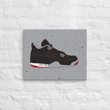 AIR JORDAN 4 BRED SNEAKER ART CANVAS PRINT