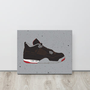 AIR JORDAN 4 BRED SNEAKER ART CANVAS PRINT