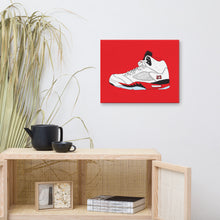 AIR JORDAN 5 FIRE RED SNEAKER ART CANVAS PRINT