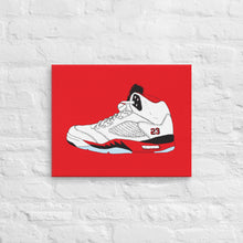 AIR JORDAN 5 FIRE RED SNEAKER ART CANVAS PRINT