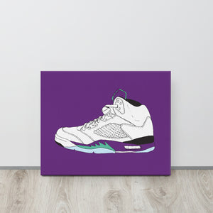 AIR JORDAN 5 GRAPE SNEAKER ART CANVAS PRINT