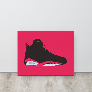 AIR JORDAN 6 BLACK INFRARED SNEAKER ART CANVAS PRINT