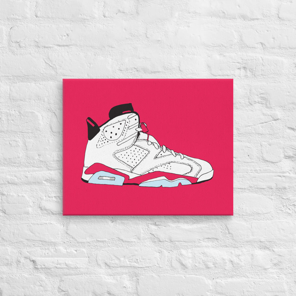 AIR JORDAN 6 WHITE INFRARED SNEAKER ART CANVAS PRINT