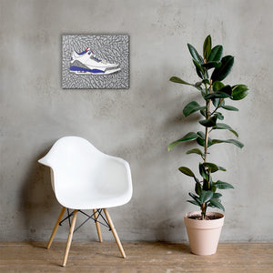 AIR JORDAN 3 TRUE BLUE SNEAKER ART CANVAS PRINT