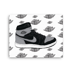 AIR JORDAN 1 SHADOW SNEAKER ART CANVAS PRINT