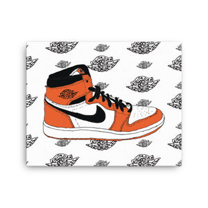 AIR JORDAN 1 SHATTERED BACKBOARD 2.0 SNEAKER ART CANVAS PRINT