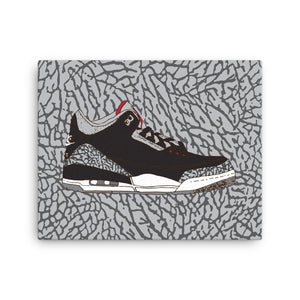 AIR JORDAN 3 BLACK CEMENT SNEAKER ART CANVAS PRINT