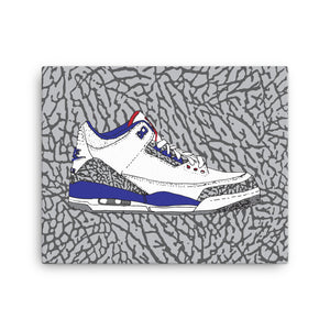 AIR JORDAN 3 TRUE BLUE SNEAKER ART CANVAS PRINT