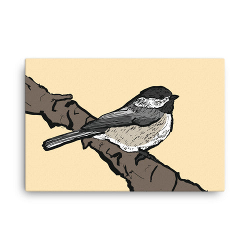 Chickadee Illustration Canvas Print