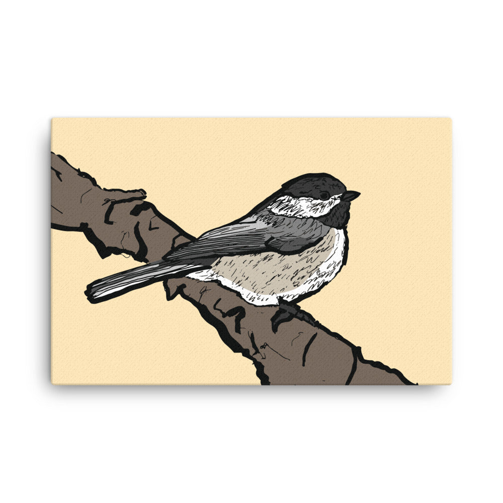 Chickadee Illustration Canvas Print
