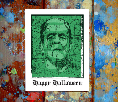 Frankenstein Happy Halloween Card