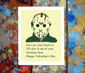 Jason Voorhees Friday The 13th Valentine Card