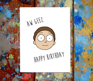 (2 Pack) Rick & Morty Birthday Greeting Cards