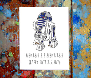 R2D2 Father's Day Greeting Card