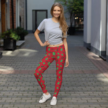 Watermelon All Over Print Leggings - Red