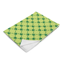 Weed Leaf All Over Print Throw Blanket - Green