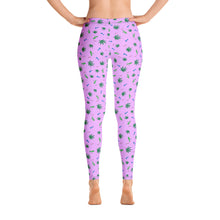 Weed Leaf, Pipes, Blunts, Bongs, & Joints All Over Print Leggings - Pink