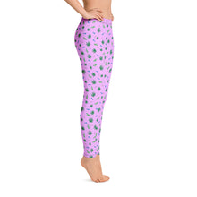 Weed Leaf, Pipes, Blunts, Bongs, & Joints All Over Print Leggings - Pink